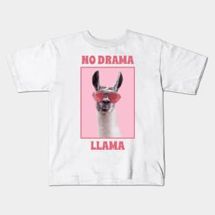 No Drama Llama, funny humor llama graphic slogan Kids T-Shirt